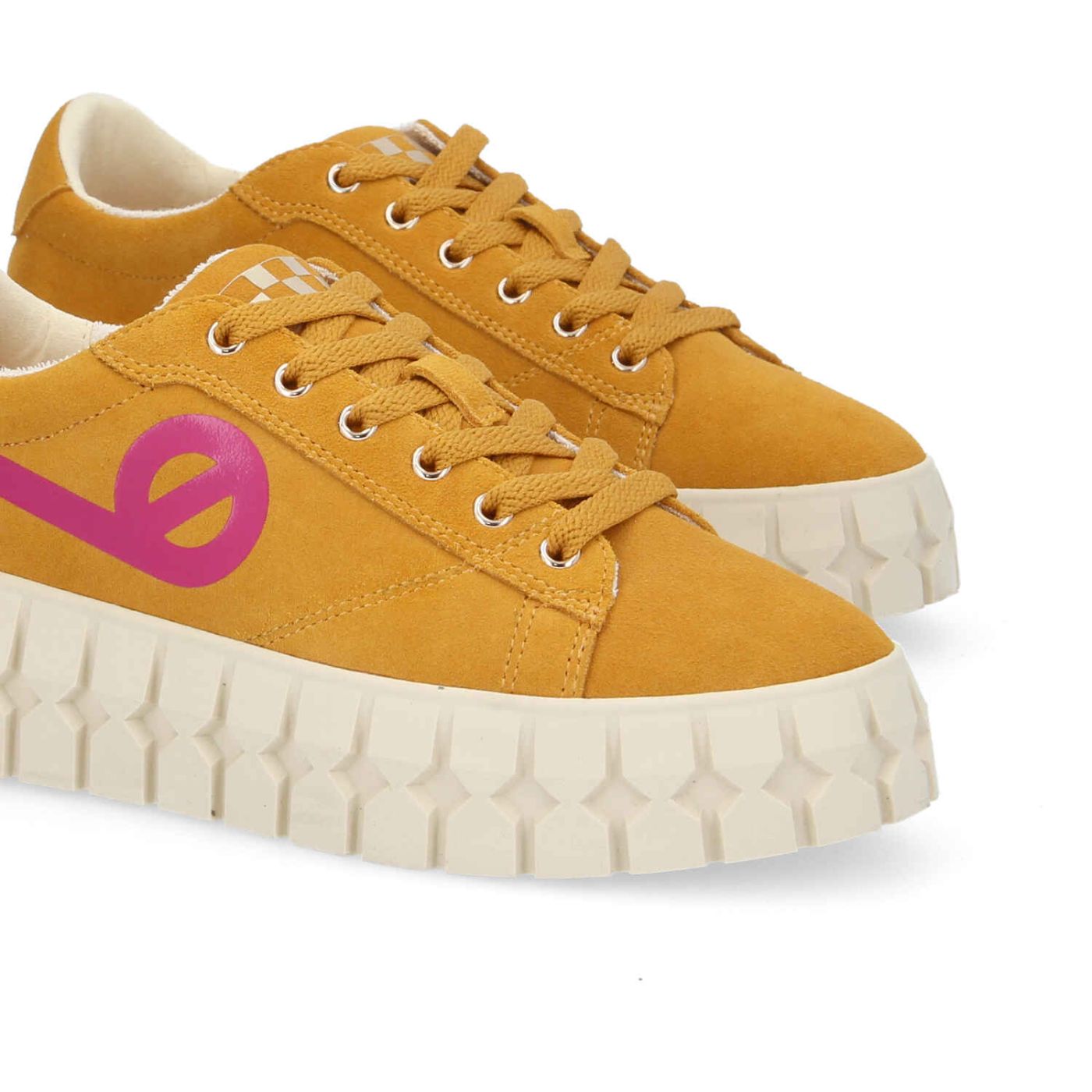 PLAY SNEAKER W  -  SUEDE/PRINT  - GIALLO MAIS/ROSA